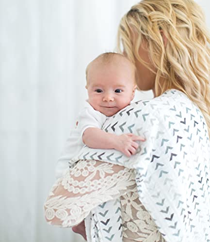 SwaddleDesigns sunshield stroller blanket provides privacy and shade