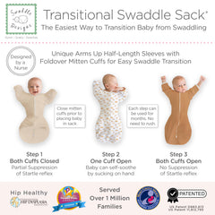 SwaddleDesigns mitten cuffs open or closed provide arm control and scratch protection.