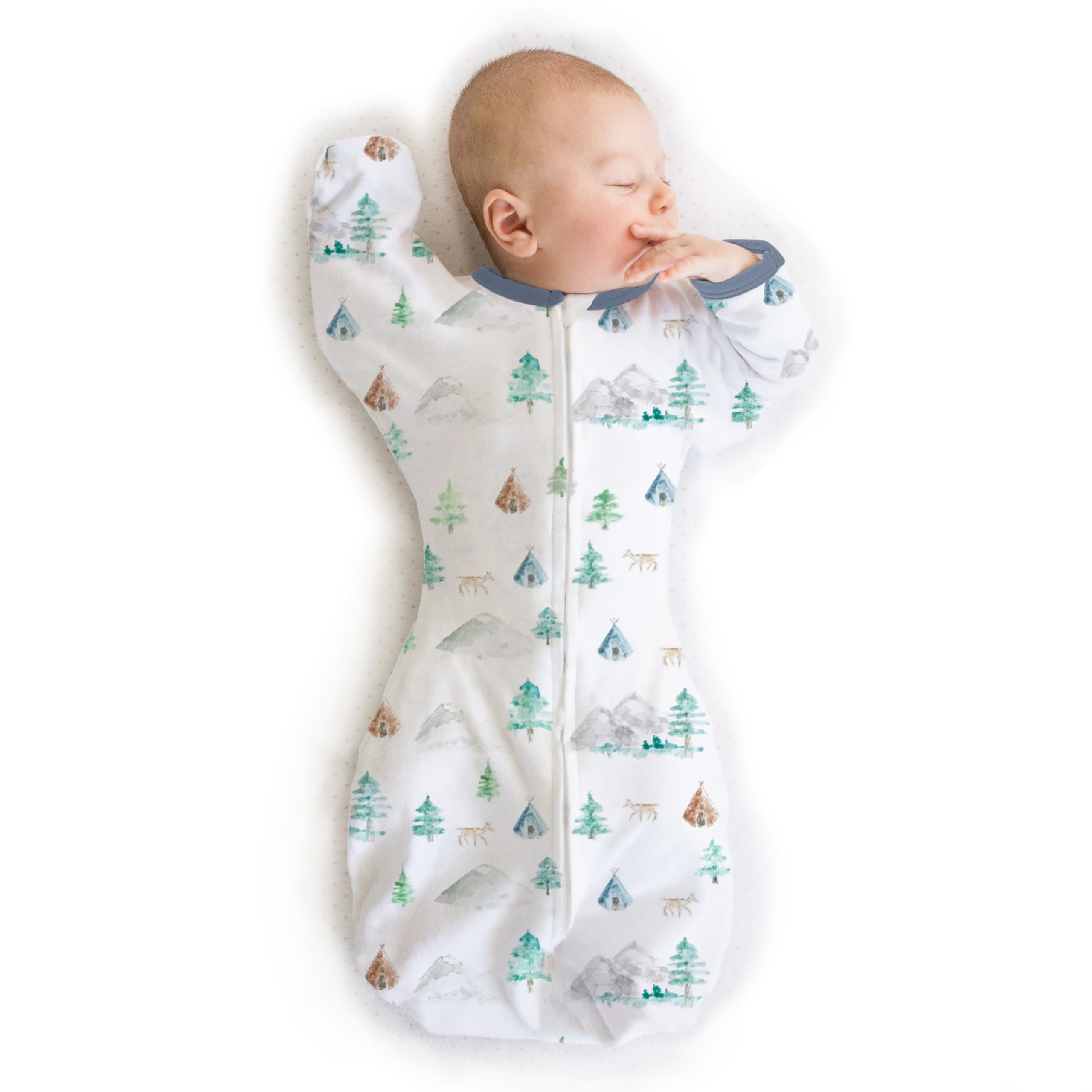 SwaddleDesigns Transitional Sack arms-up sleeves promote self-soothing and restful sleep