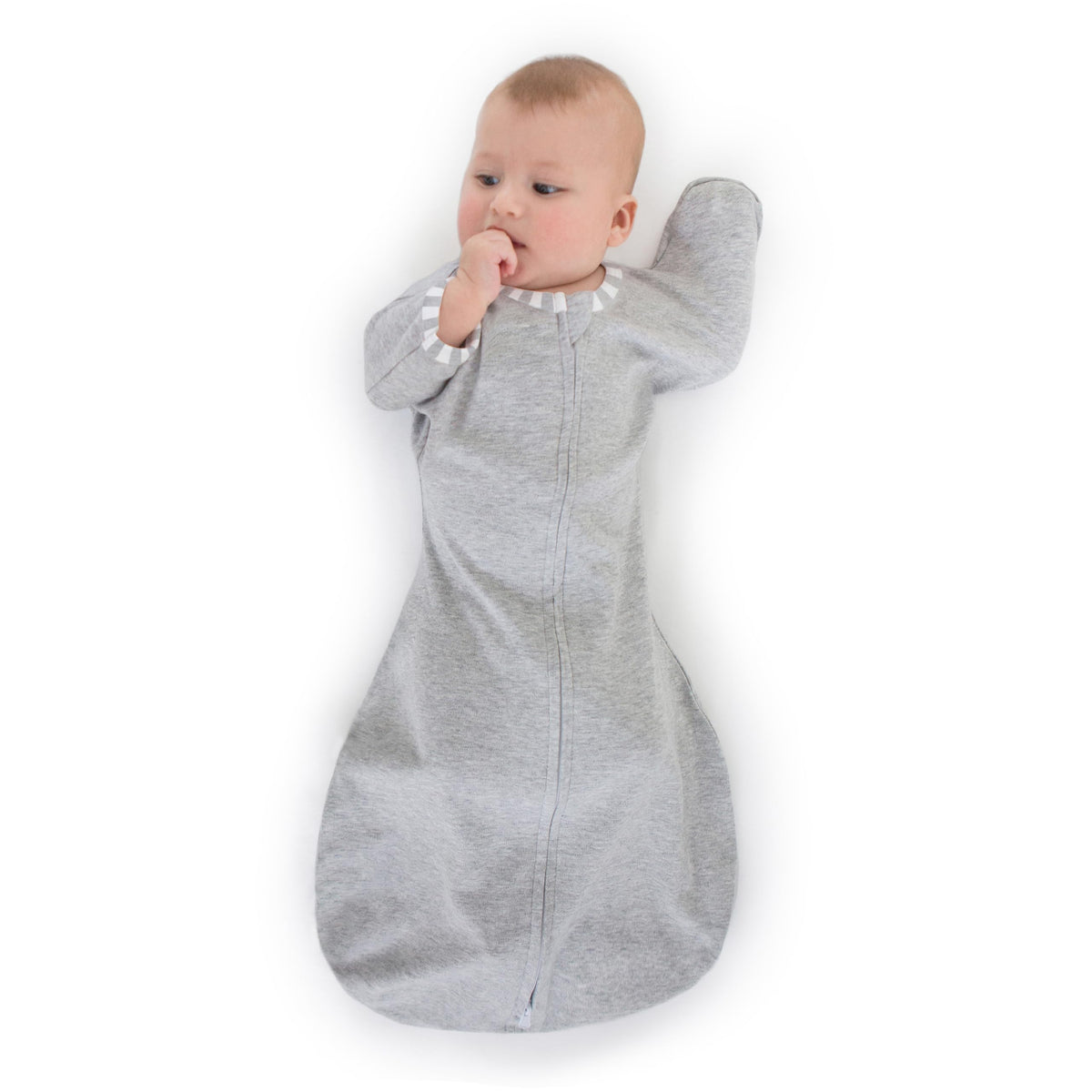 SwaddleDesigns Transitional Swaddle Sack arms-up design supports self-soothing and safer sleep.