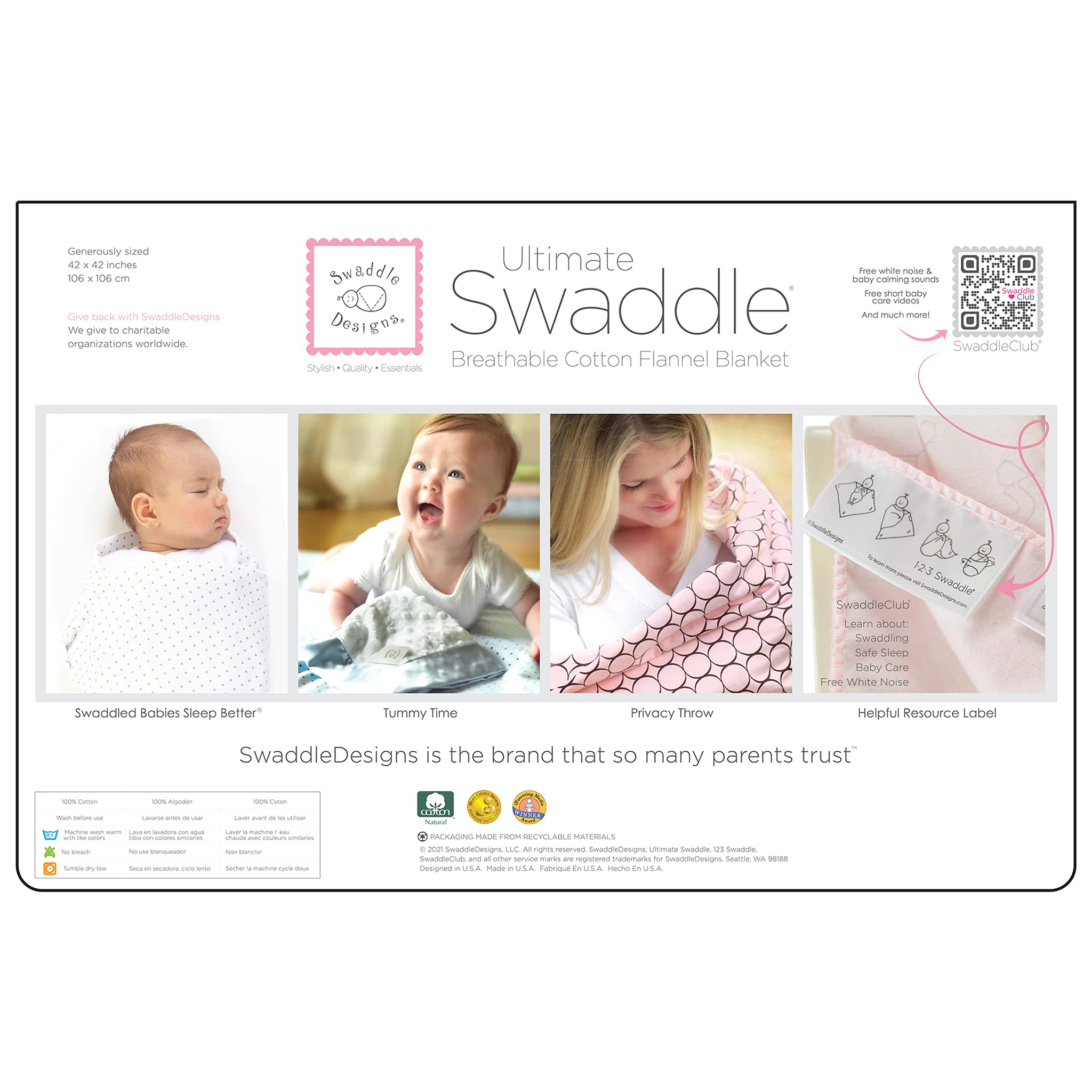 SwaddleDesigns tummy-time mat on play area
