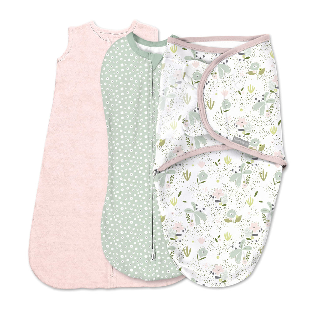 SwaddleMe Comfort Pack Original Swaddle front view promotes secure sleep for newborns