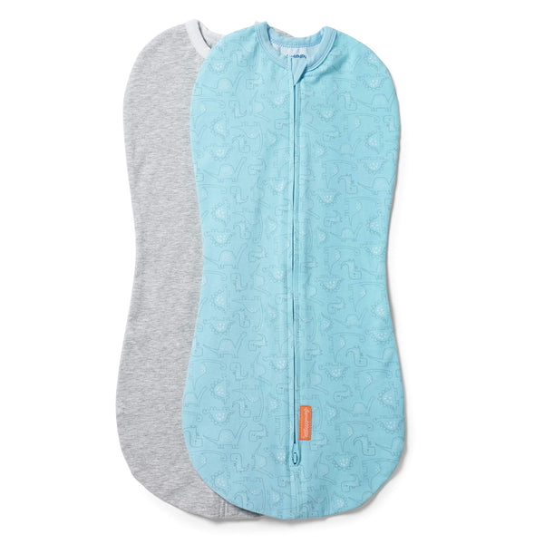 SwaddleMe Dino Jam Pod snug-fit keeps newborns calm and secure.