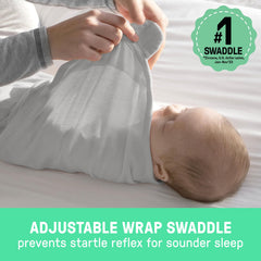 SwaddleMe Dino Time adjustable wings provide a secure, snug wrap.