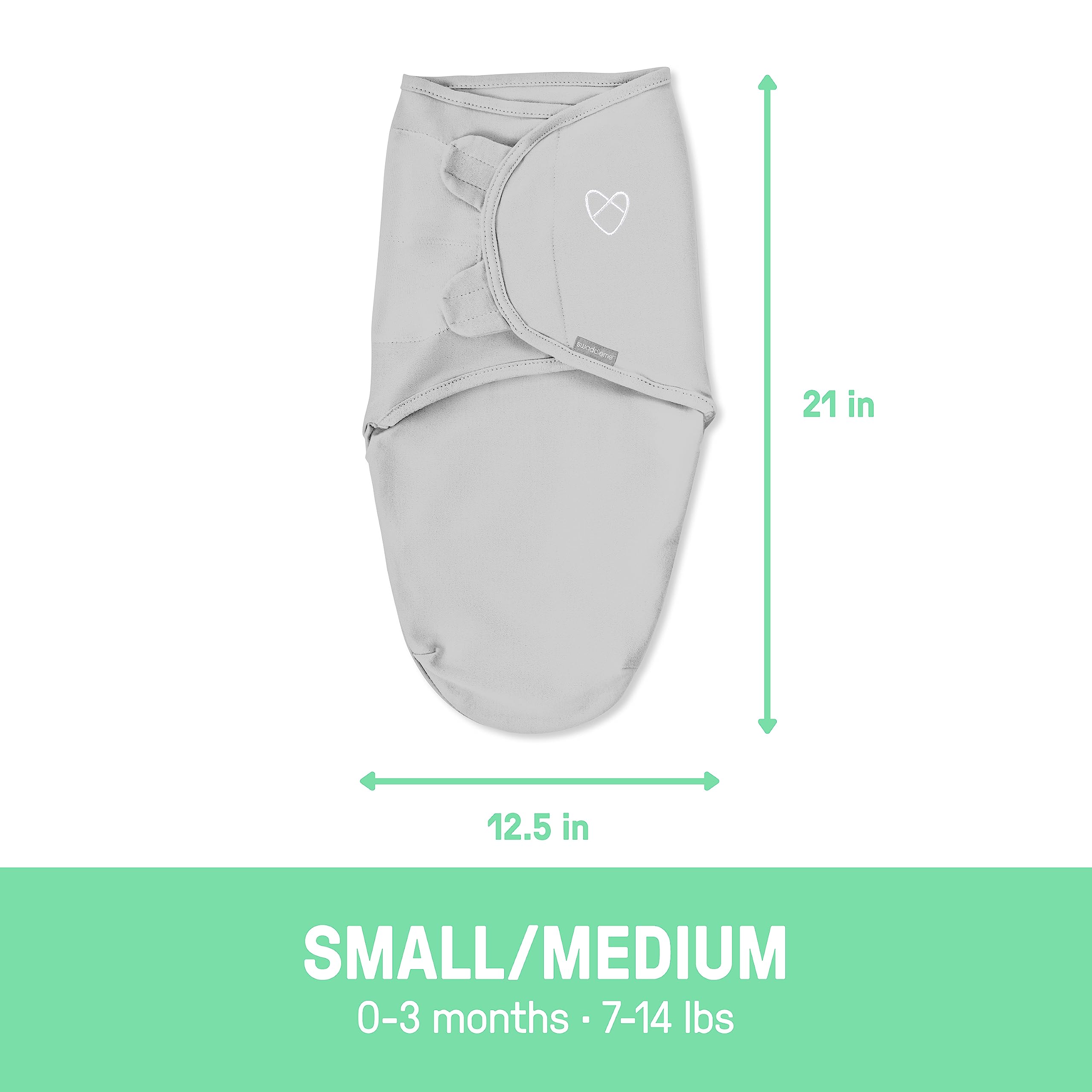 SwaddleMe Dino Time back slits support use in swings and bouncers.