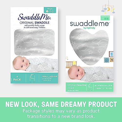 SwaddleMe Dino Time Dino print adds a cute, soothing look.