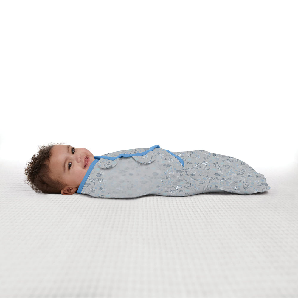 SwaddleMe Dino Time Stage 1 ideal for newborns not yet rolling over.