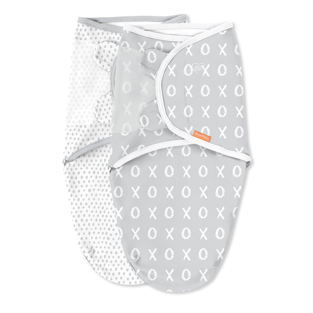 SwaddleMe Easy Change Swaddle Kiss Ya Small/Medium securely wraps newborns for a snug, calming fit.