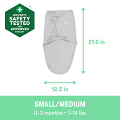 SwaddleMe Original hip-healthy design allows leg movement.
