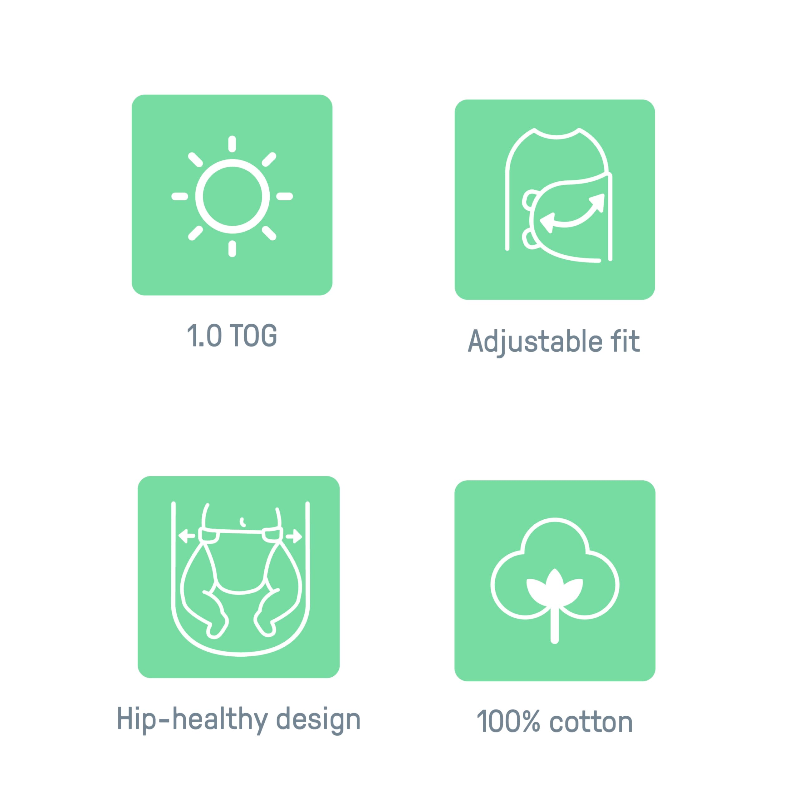 SwaddleMe Original hip-healthy design leaves room for leg movements and growth.