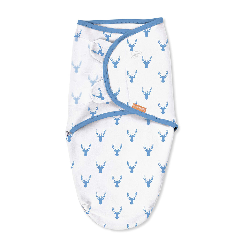 SwaddleMe Original Swaddle Oh Deer hook-and-loop closures prevent loosening