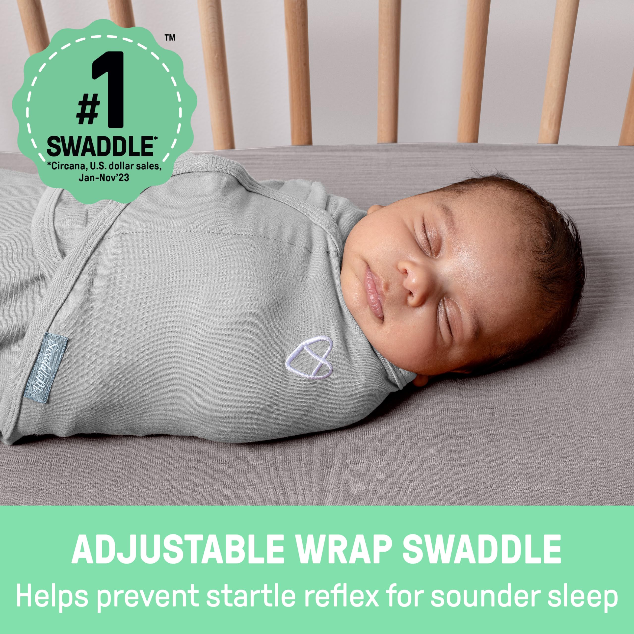 SwaddleMe Original Swaddle Oh Deer wings closed for secure fit and comfort