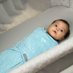 SwaddleMe Original Swaddle Small/Medium baby-wrapped image highlights womb-like snug fit.
