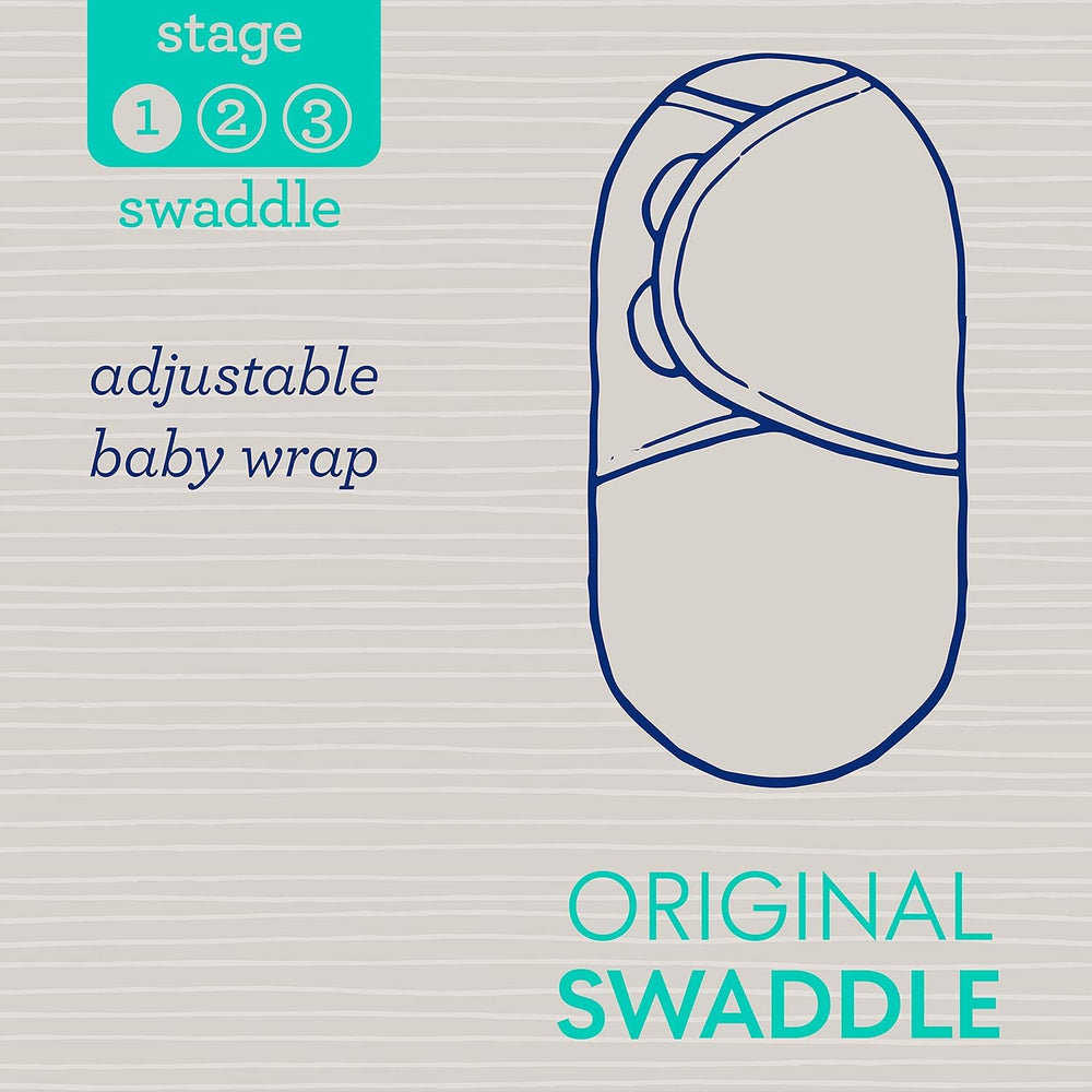 SwaddleMe Original Swaddle stage-1 supports newborns not yet rolling.