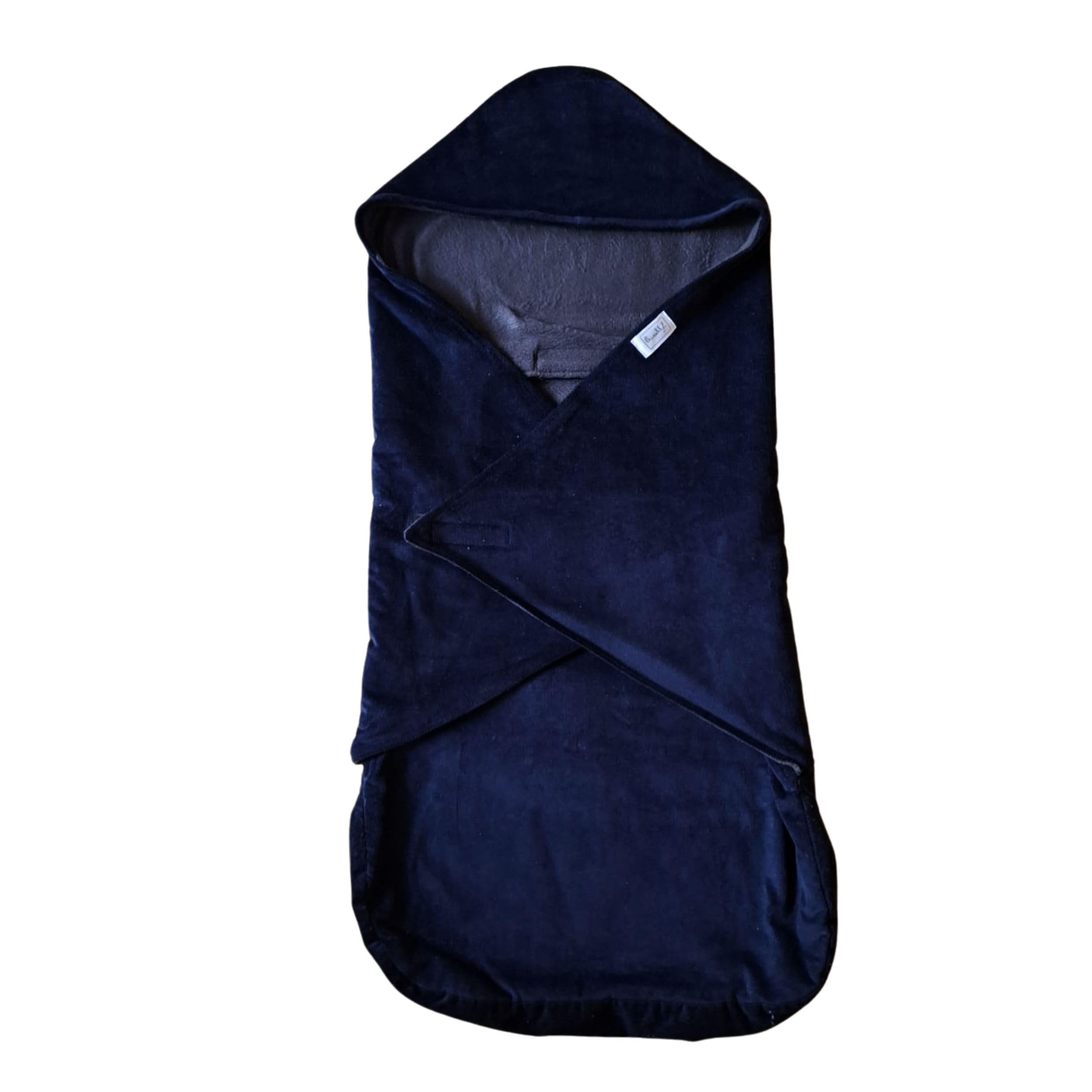 Swaddyl Cord Blue Car Seat Blanket for warm car rides with harness compatibility.
