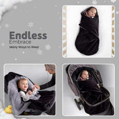 Swaddyl Cord Blue Stroller Footmuff keeps baby snug on chilly walks.