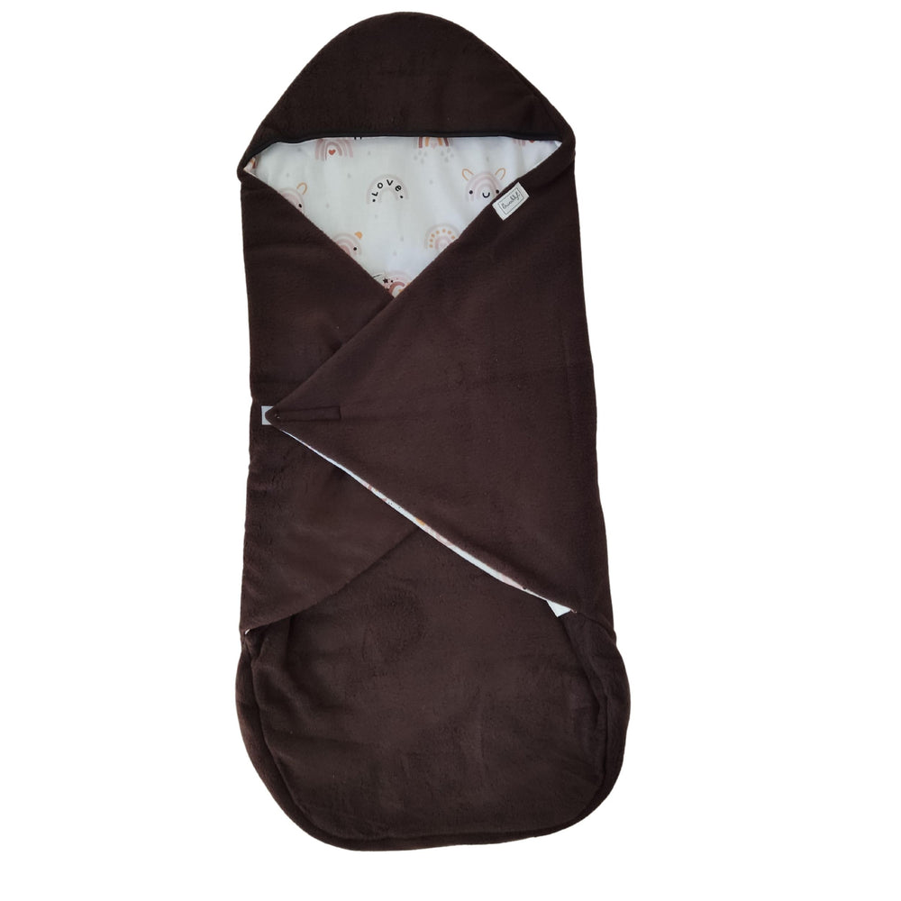 Swaddyl PolarDark car seat cover blocks drafts during outings