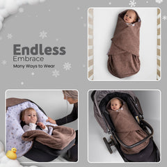 Swaddyl PolarDark square padded blanket adds soft support in a carrycot