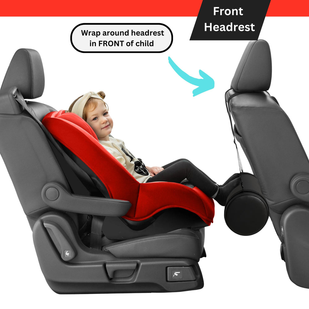 Kids enjoying comfortable leg support during a road trip