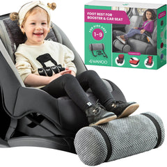 Swanoo car seat foot rest for kids in grey provides cozy support during rides.