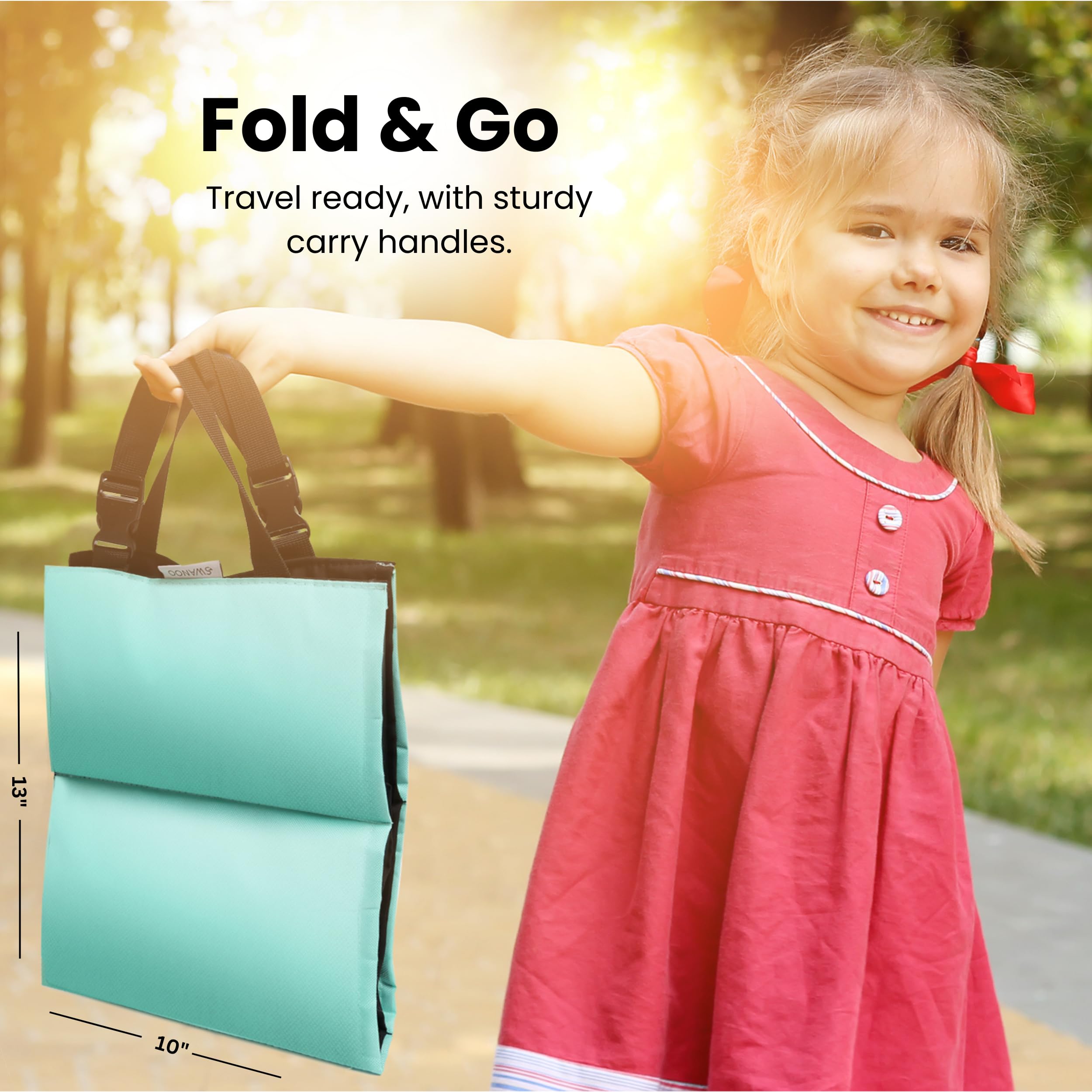 Swanoo car seat with toddler enjoying a cooler ride