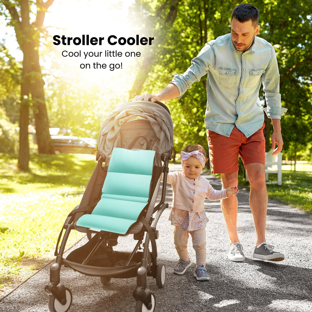 Swanoo stroller cooling pad folded neatly for on-the-go use