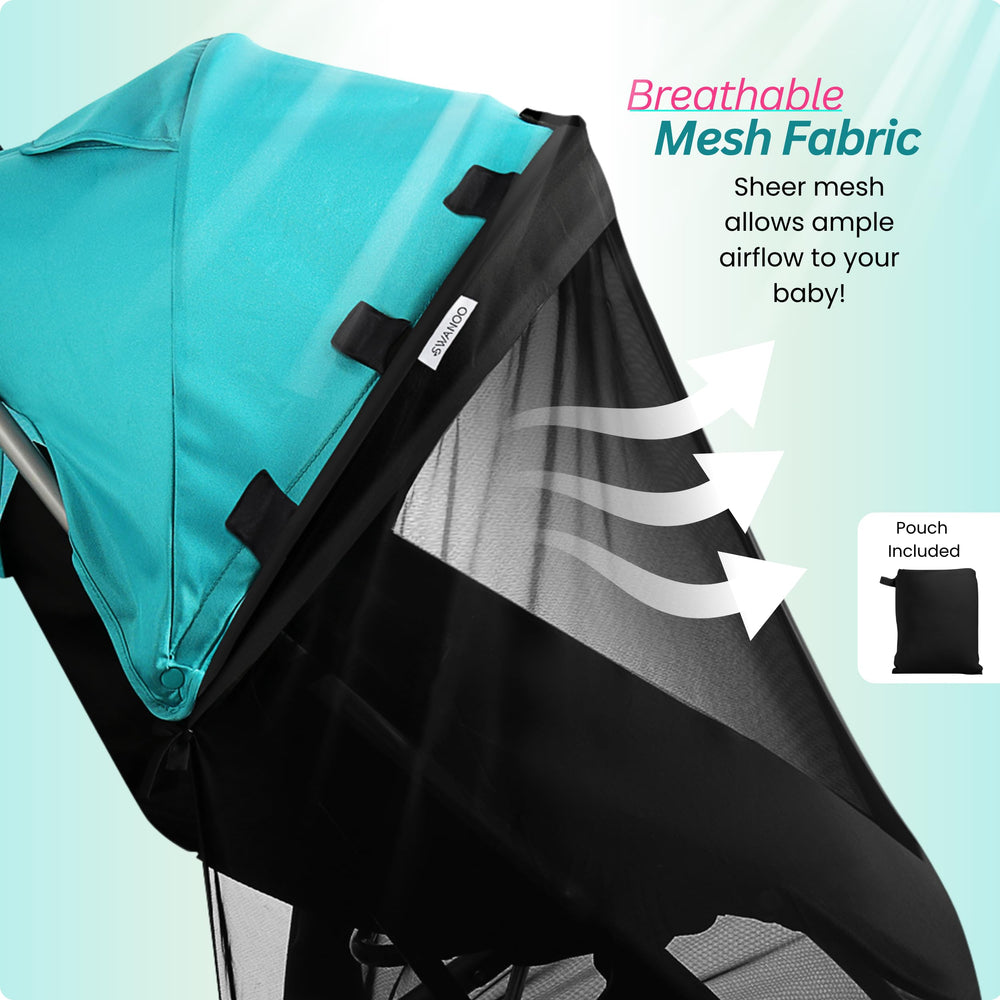 Swanoo universal fit works with most stroller models.