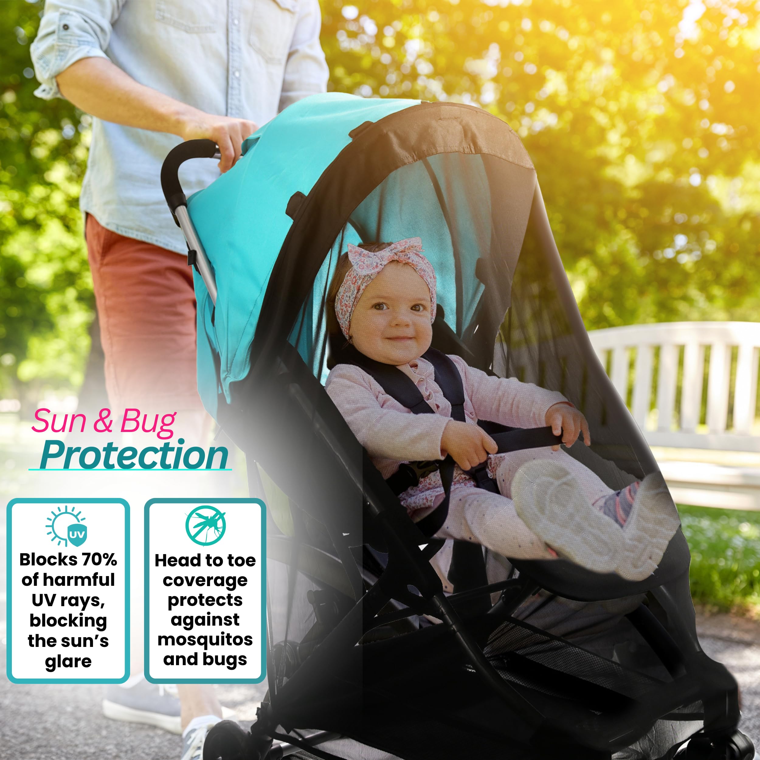 Swanoo sun shade blocks up to 70% UV rays to protect your baby.