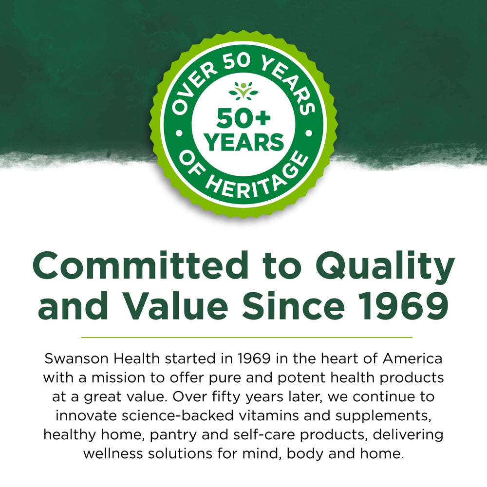 Swanson HRB packaging with nutrition facts, helping informed daily use