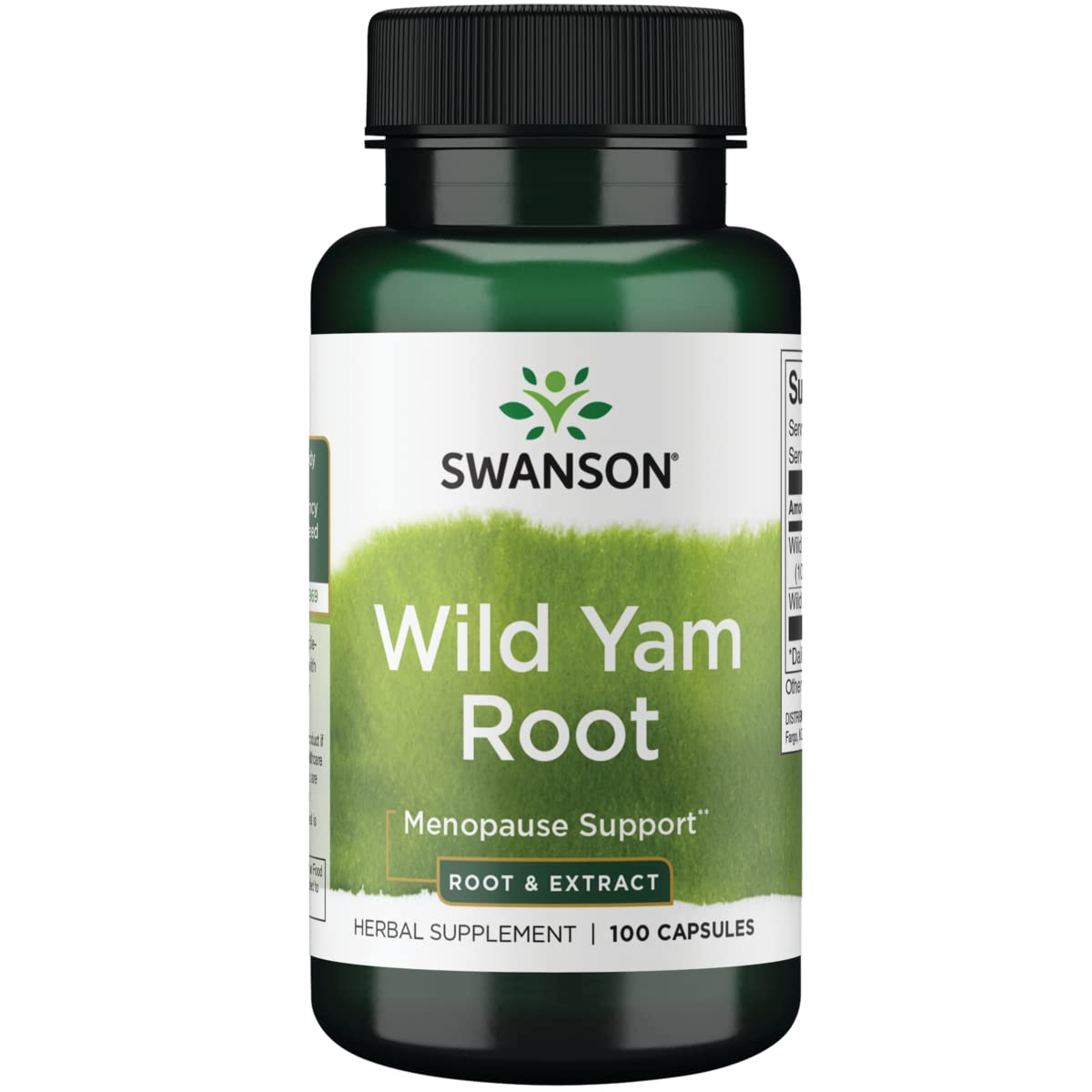 Swanson HRB Wild Yam bottle front, convenient daily support for cycle comfort and mood