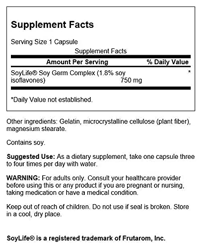 Swanson Soy Isoflavones capsules ready for easy daily dosing.