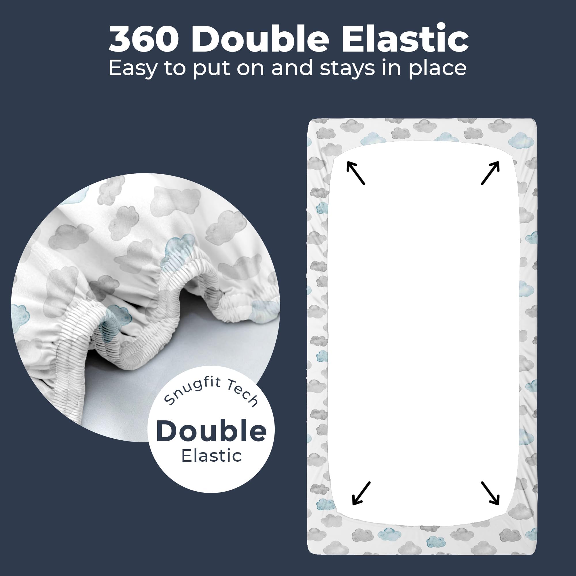 Sweave neutral design bassinet sheets complement any nursery style.