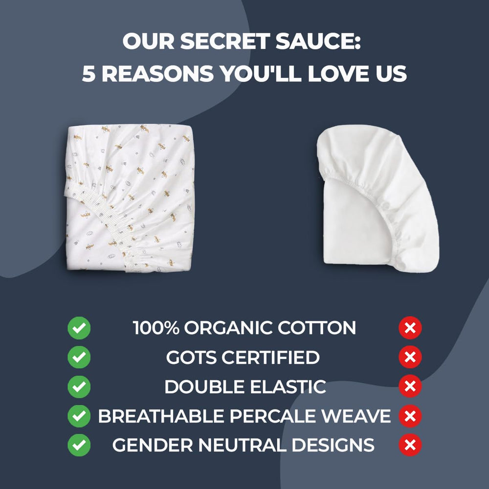 Sweave organic cotton bassinet sheets are gentle on babies' skin and chemical-free.