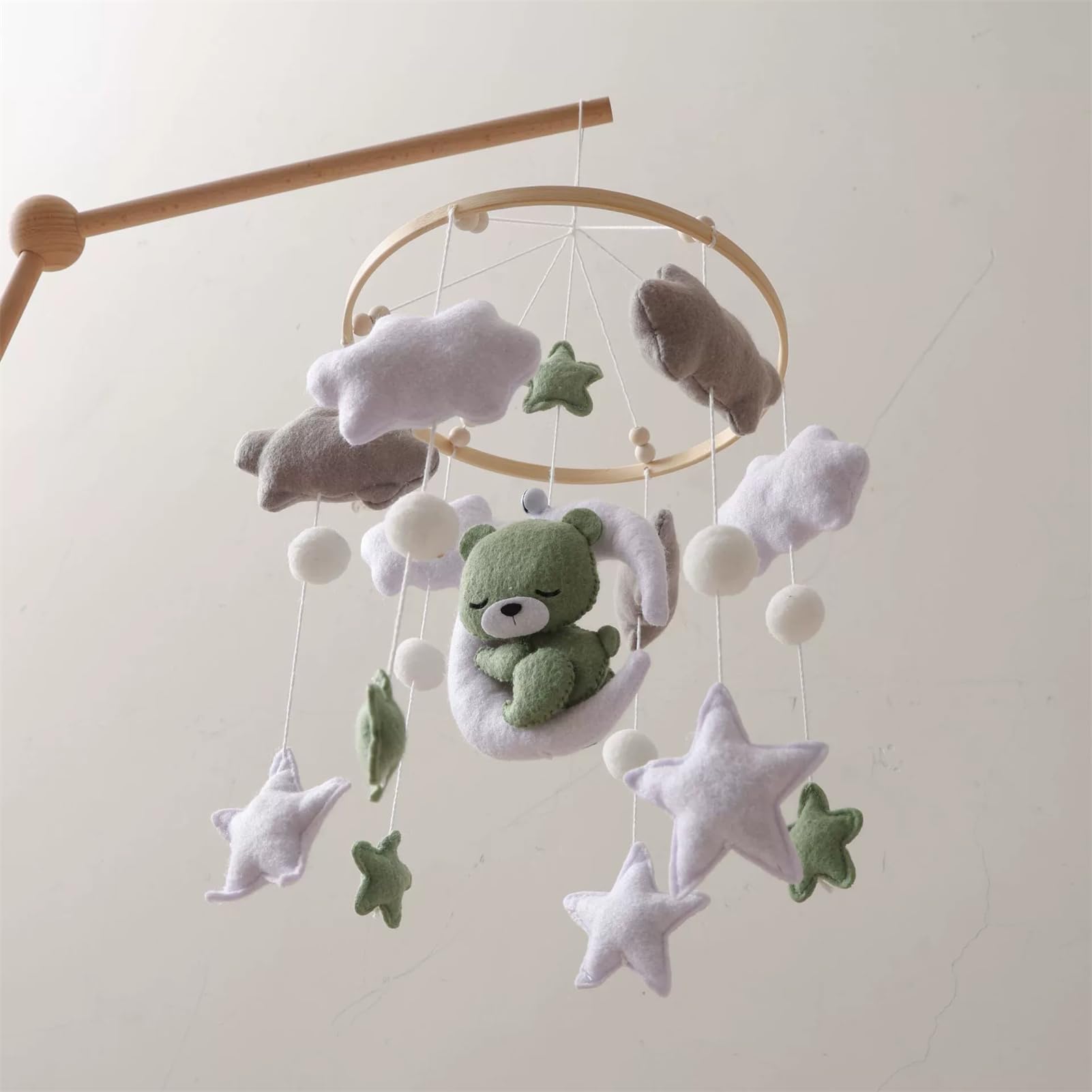 SWECOMZE felt mobile featuring clouds and stars for serene ambience