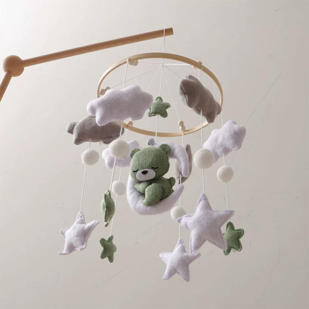 SWECOMZE felt mobile featuring clouds and stars for serene ambience