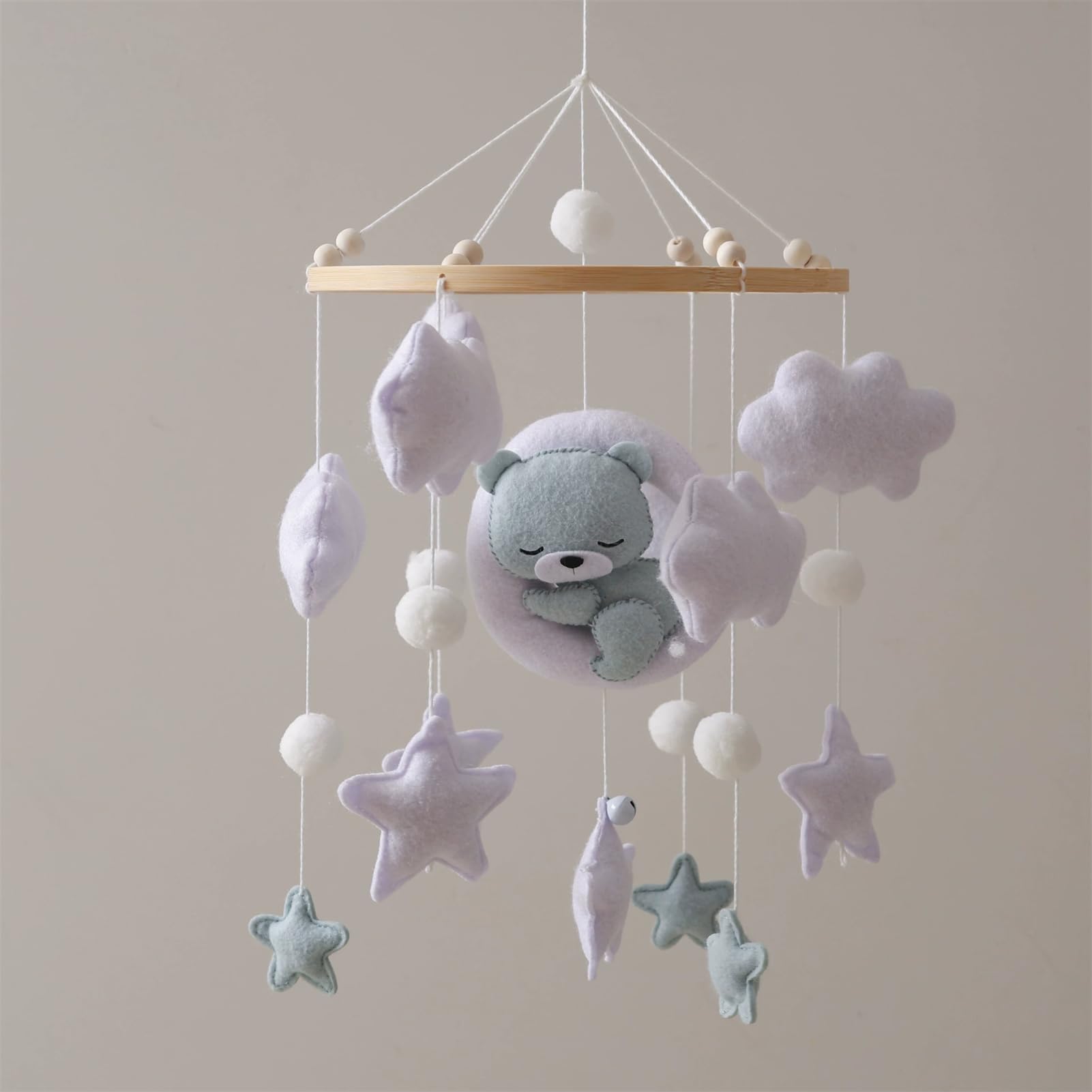 SWECOMZE baby crib mobile with sleeping bear creates a soothing nursery focal point