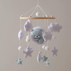 SWECOMZE baby crib mobile with sleeping bear creates a soothing nursery focal point