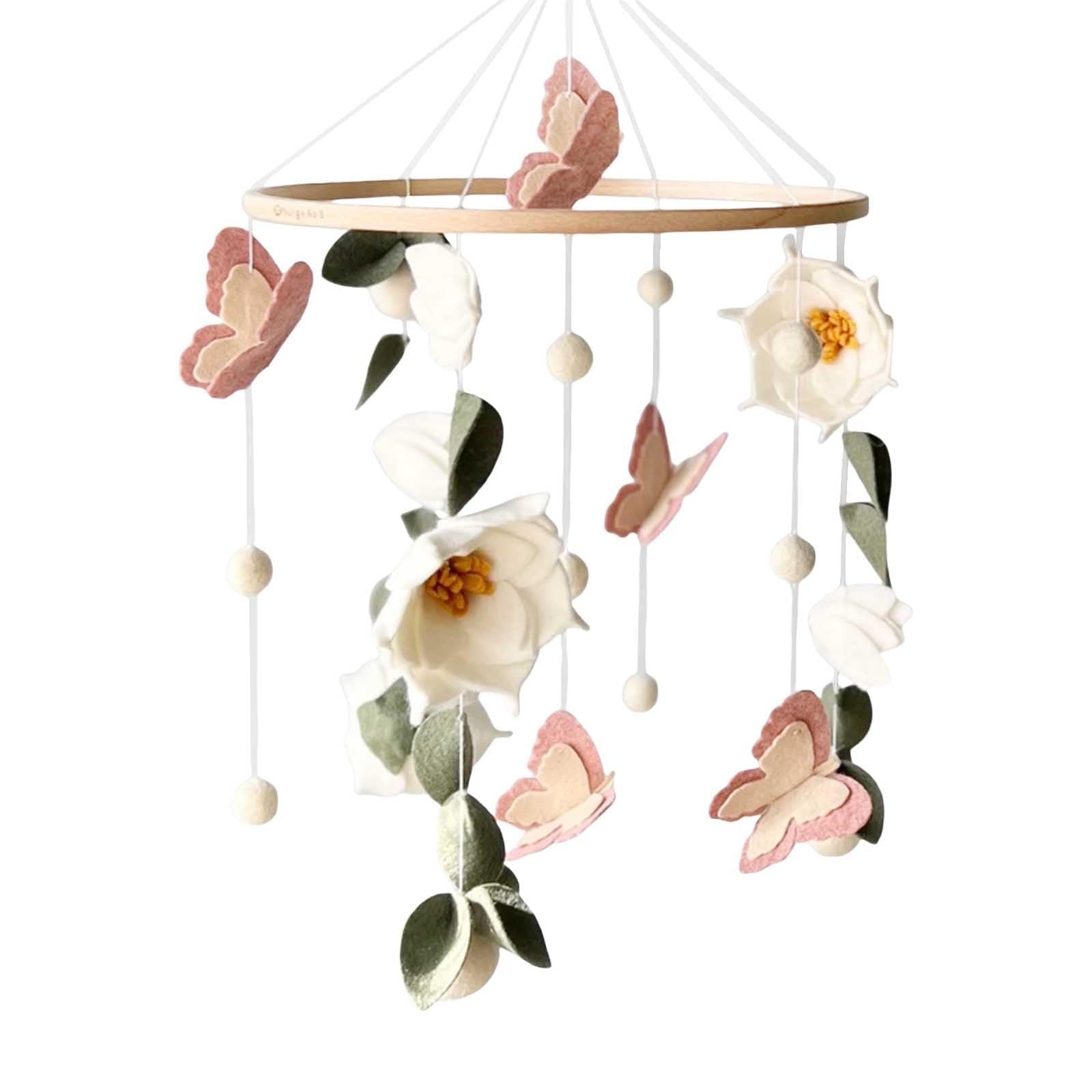 SWECOMZE floral baby mobile with delicate flowers adds a calming nursery focal point.