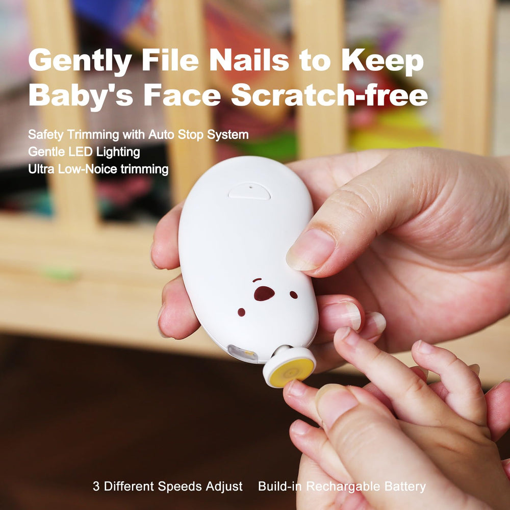 SweeBe baby nail trimmer USB-C rechargeable for quick, mess-free grooming.