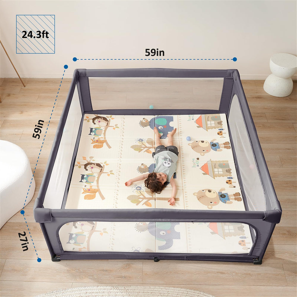 27-inch height with 360-degree mesh helps see and supervise