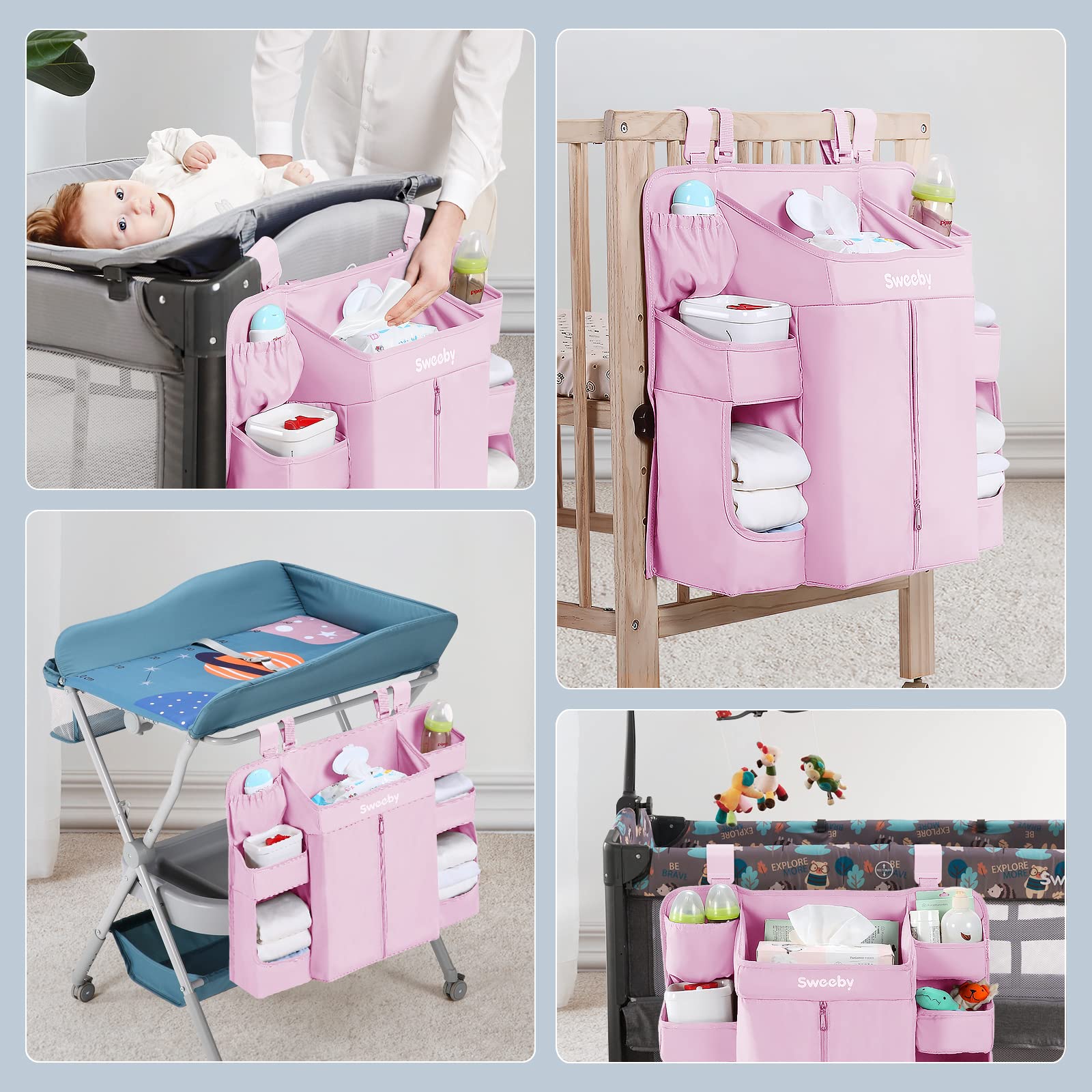 Sweeby BPA-free nursery organizer promotes safe, convenient baby care.
