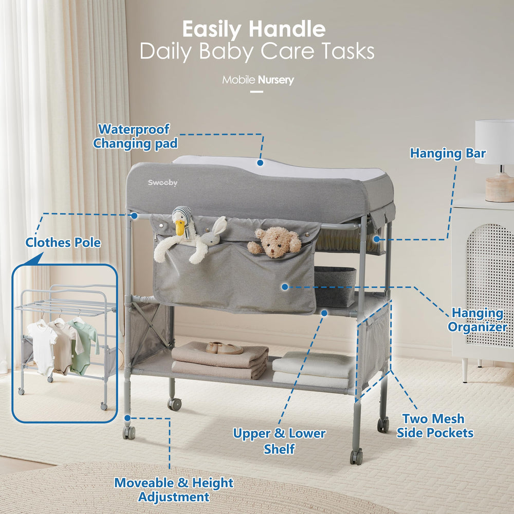 Sweeby waterproof pad topper keeps the changing surface clean and easy to wipe
