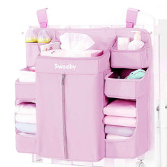 Sweeby diaper organizer on changing table offering easy diaper access.