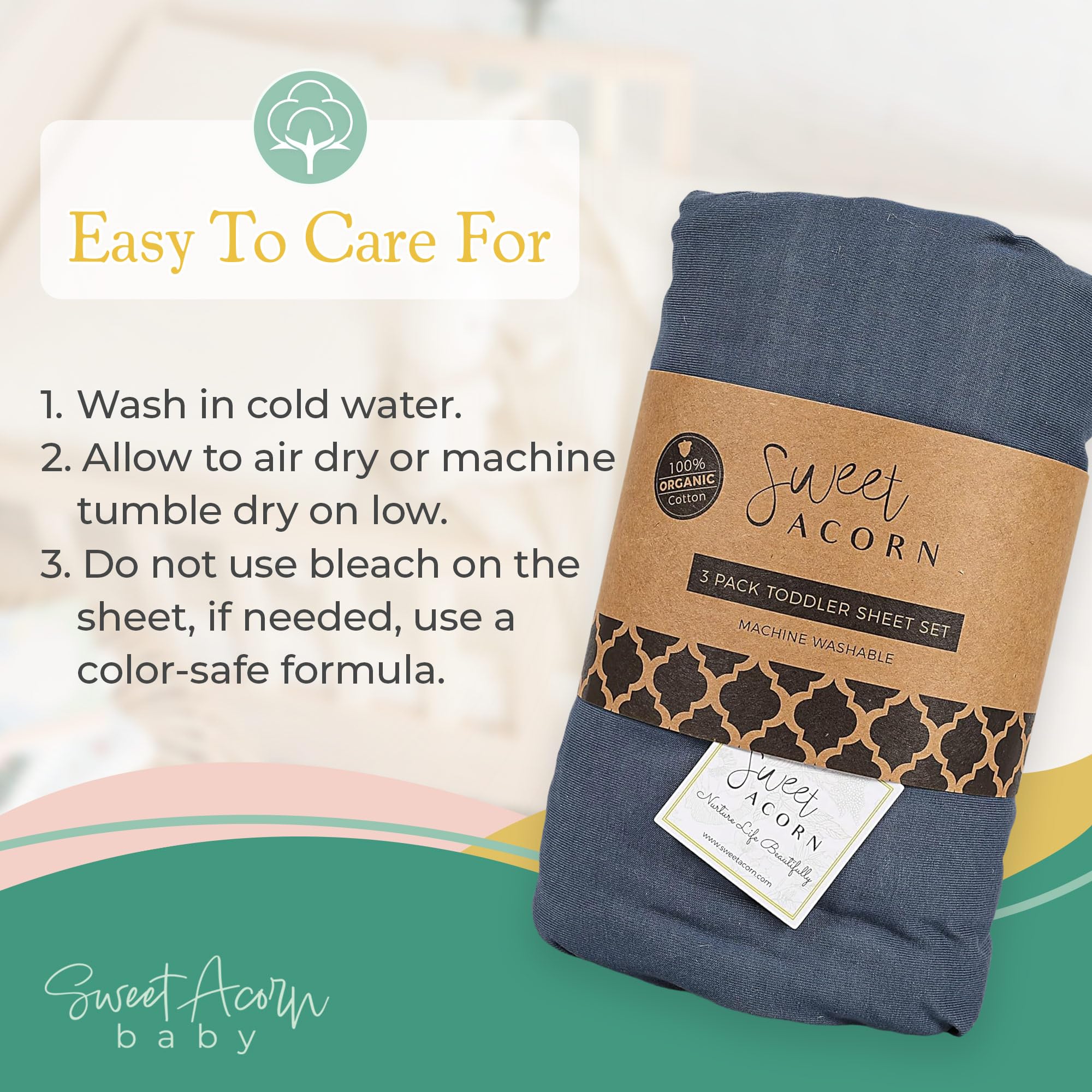 Sweet Acorn Bay Blue fabric texture emphasizing breathable, cooling feel