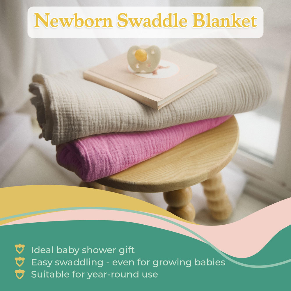 Sweet Acorn Muslin Swaddle Blanket teal sunlit nap highlights cozy warmth