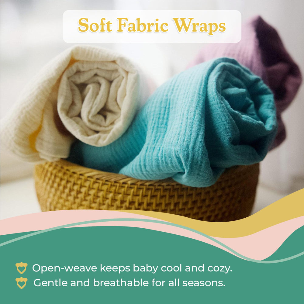Sweet Acorn Muslin Swaddle Blanket white in crib demonstrates breathable all-season use