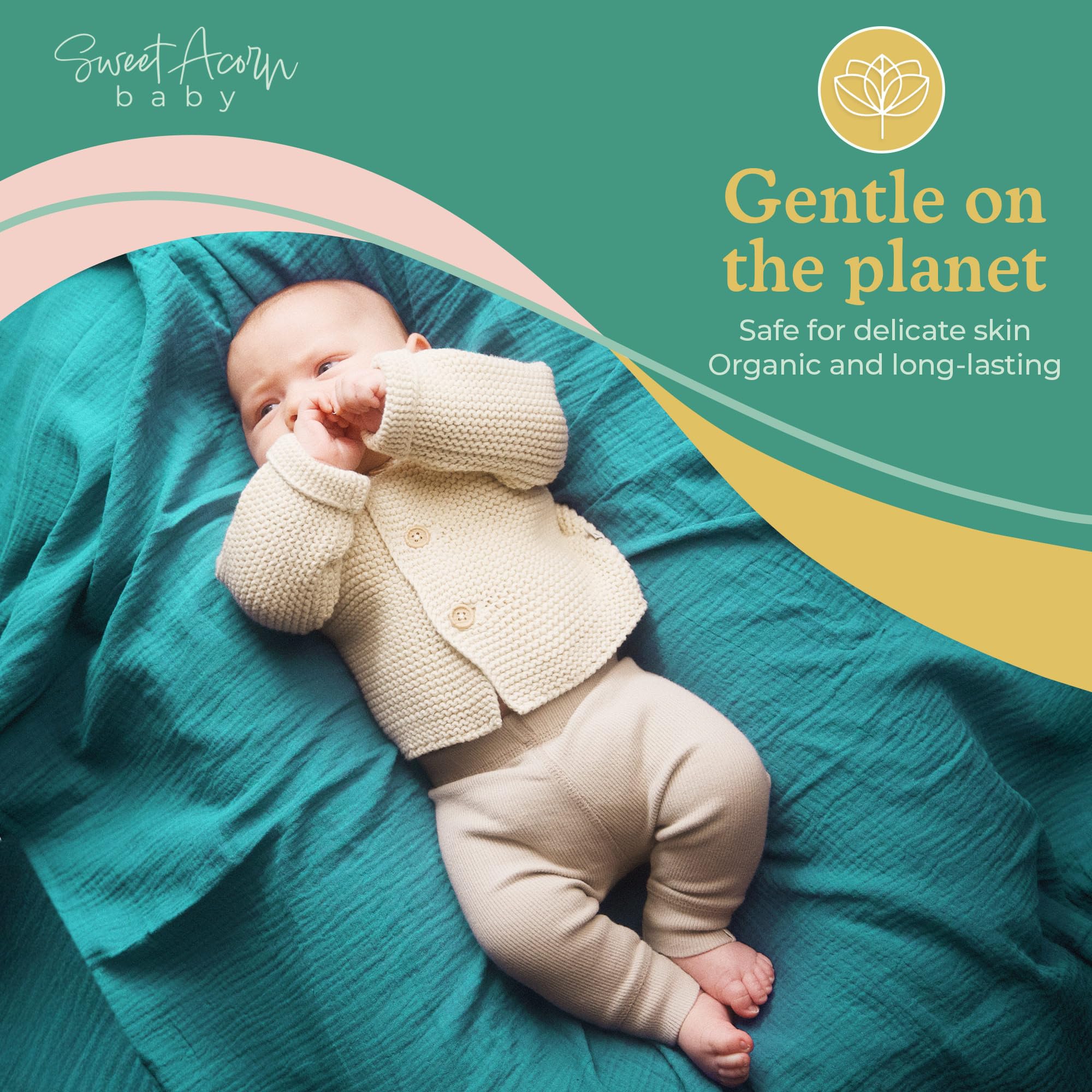 Sweet Acorn all-season blanket suitable for crib tummy time and travel.