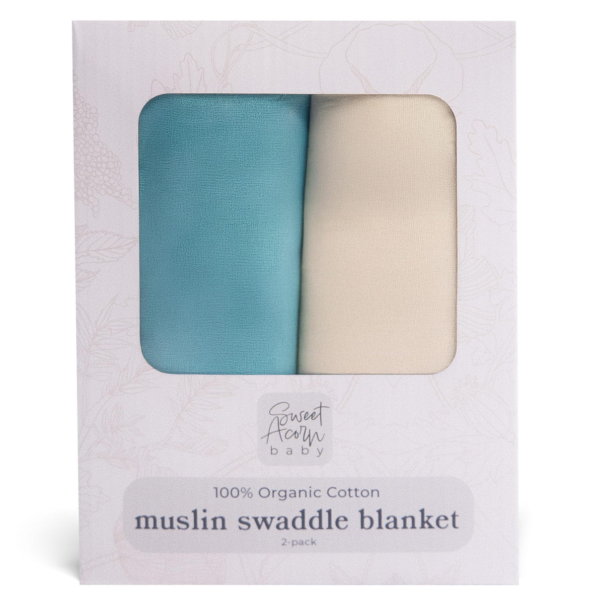 Sweet Acorn muslin swaddle close-up fabric showing soft, breathable texture.