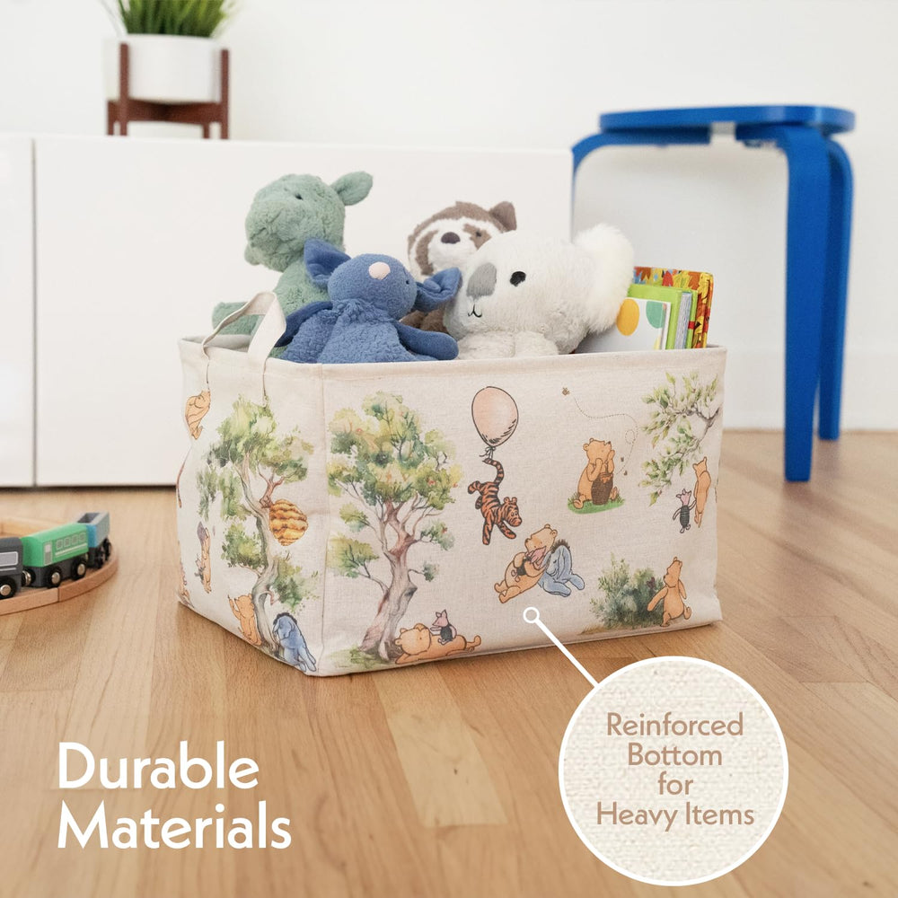 Sweet Baby Company Winnie Pooh basket with hard bottom supports heavier items.