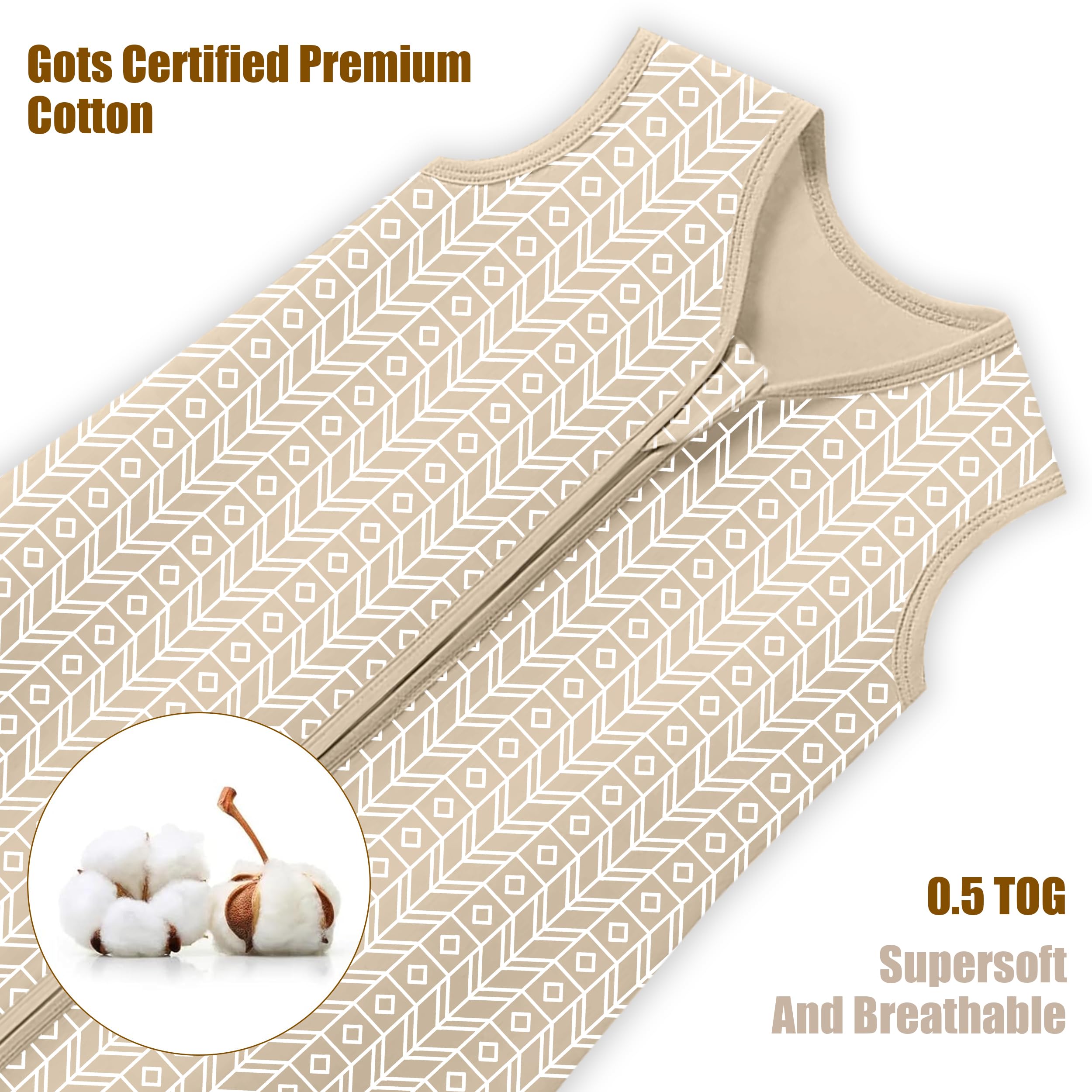 SWEET DOLPHIN 2-way zipper sleep sack facilitating quick diaper changes safely.